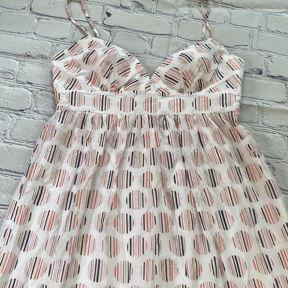 BCBG PARIS Summer dip Dye Geometric Stripe Circle Spheres Strappy Summer Dress - Picture 9 of 9